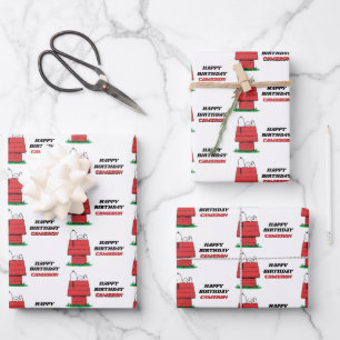 Papier d'emballage d'anniversaire Peanuts Snoopy D