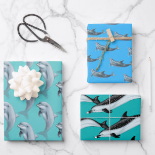 Papier d'emballage Dauphins