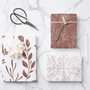 Papier d'emballage d'automne série de 3 feuilles