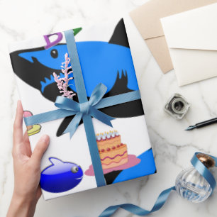 Papier d'emballage de cadeau de joyeux anniversair