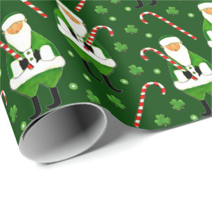 Papier d'emballage de cadeau de Noël irlandais