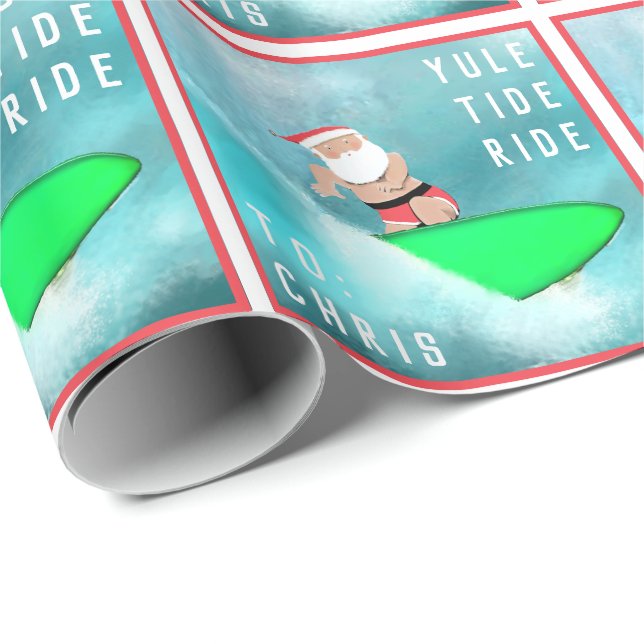 Papier d'emballage de cadeau de Noël Planche de su (Coin rond)