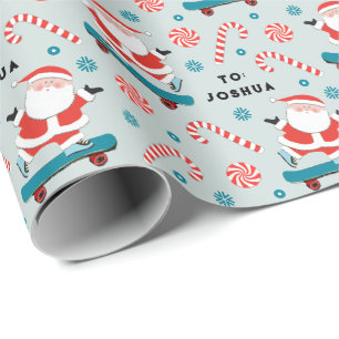 Papier d'emballage de cadeau de Noël Skateboard