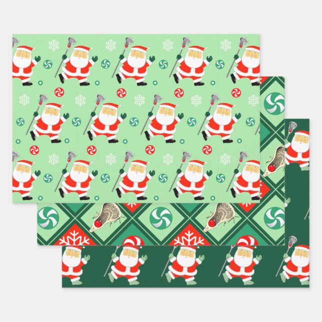 Papier d'emballage de cadeau de vacances de crosse (Lot)