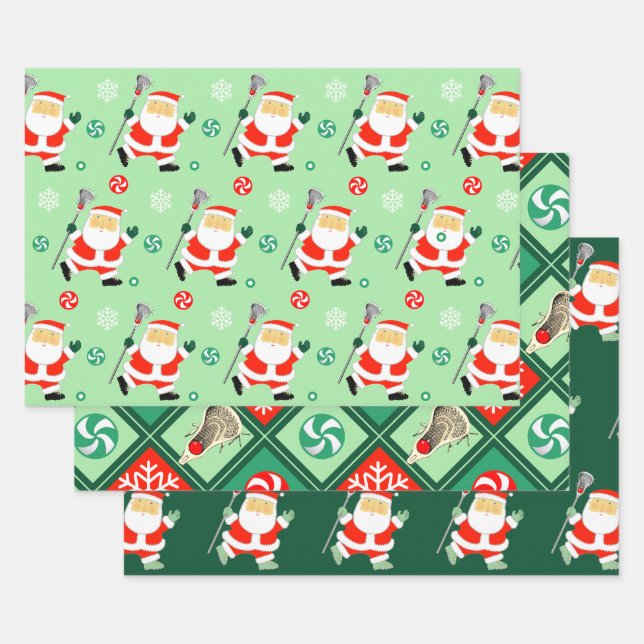 Papier d'emballage de cadeau de vacances de crosse (Lot)