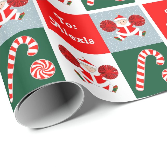 Papier d'emballage de cadeau de vacances de meneus (Coin rond)