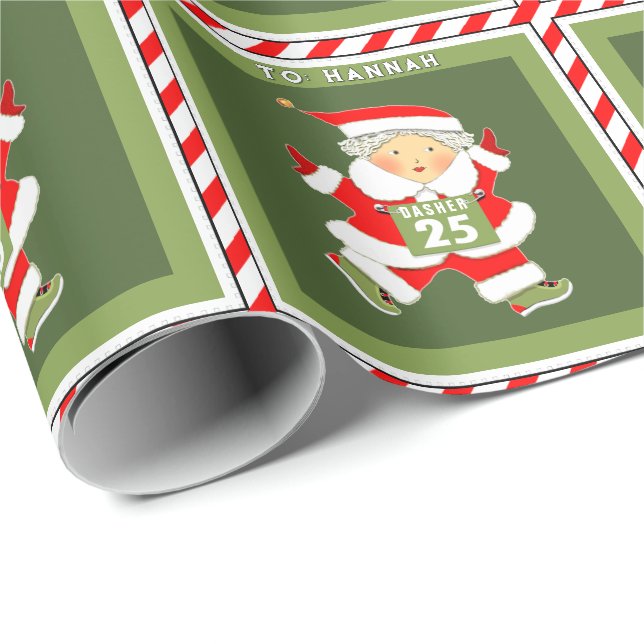 Papier d'emballage de cadeau de vacances pour fill (Coin rond)