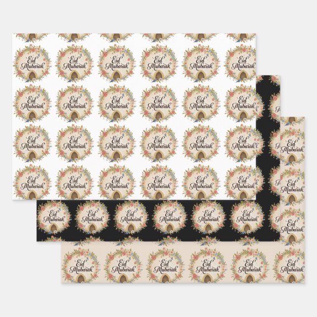 Papier d'emballage de cadeau d'Eid EID Mubarak Pap (Lot)