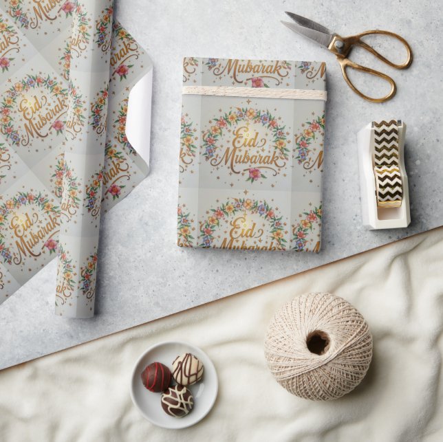 Papier d'emballage de cadeau d'Eid EID Mubarak Pap (Artisanat)