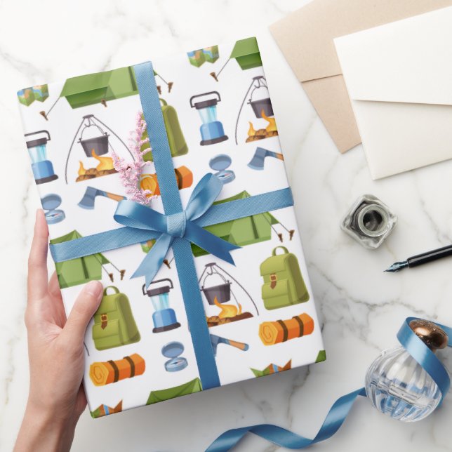 Papier d'emballage de camping, papier cadeau de ra (Cadeaux)
