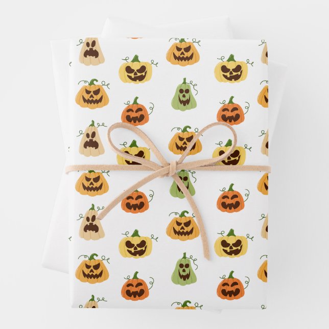 Papier d'emballage de citrouilles d'Halloween  (En situation)
