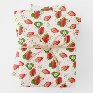 Papier d'emballage de fruits à la fraise