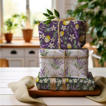 Papier d'emballage de mariage floral Citron rustiq<br><div class="desc">Design moderne et joli mettant en vedette des citrons,  des fleurs blanches et des feuilles de sauge,  le tout peint à l'aquarelle. Papier cadeau parfait pour les cadeaux de mariage,  d'anniversaire et de douche de mariée.</div>