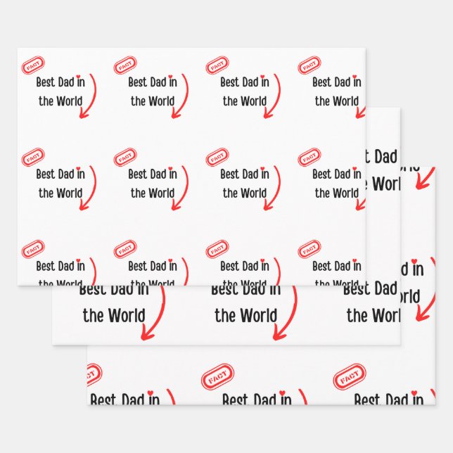 Papier d'emballage de meilleure Fête des pères à c (Lot)