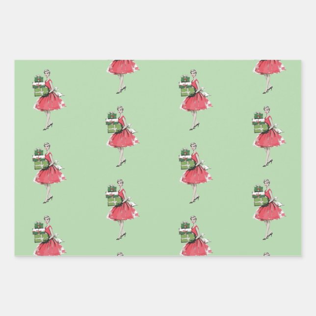 Papier d'emballage de Noël Glam (Devant)