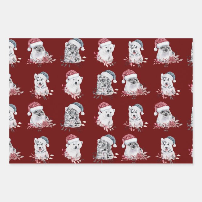 papier d'emballage de noël pour amoureux des anima (Devant)