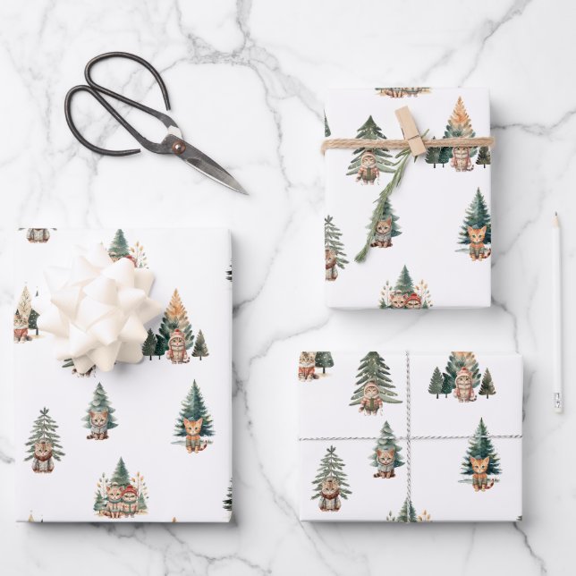 Papier d'emballage de Noël pour chat (Recto)