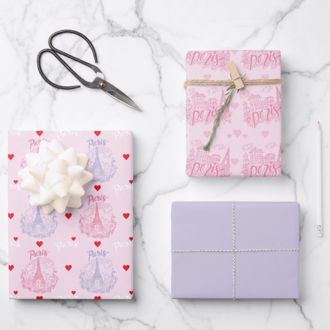 Papier d'emballage de Paris, emballage cadeau de l (Recto)