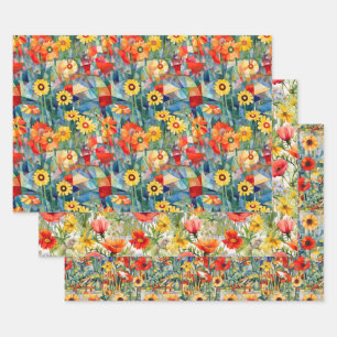 Papier d'emballage de pavots