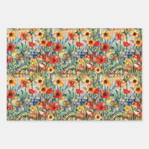 Papier d'emballage de pavots