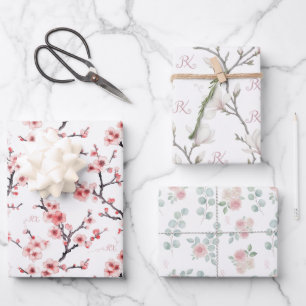 Papier d'emballage de pharmacien Élégant floral aq