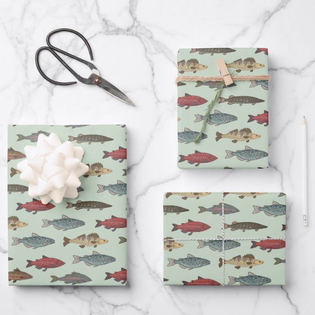 Papier d'emballage de poisson, papier cadeau d'ann (Recto)