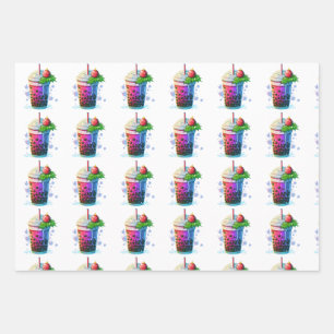 Papier d'emballage de thé à bulle de Noël