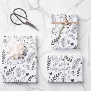 Papier d'emballage de vacances ensemble de 3 feuil