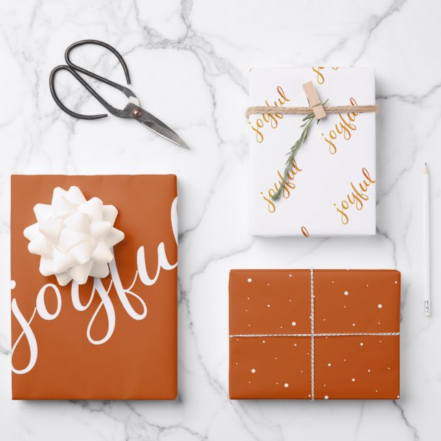 Papier d'emballage de vacances Olive Vert Joyeux S (Recto)