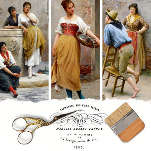 Papier d'emballage découpage de femmes italiennes 