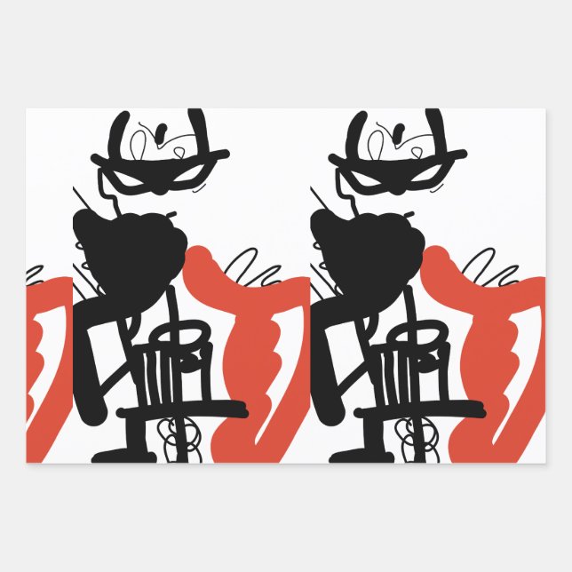 papier d'emballage design unique ensemble de 3 feu (Devant)