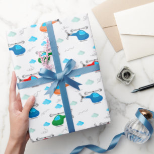 Papier d'emballage d'hélicoptère, emballage cadeau