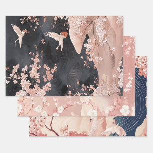 Papier d'emballage en découpage chinoiserie teinte