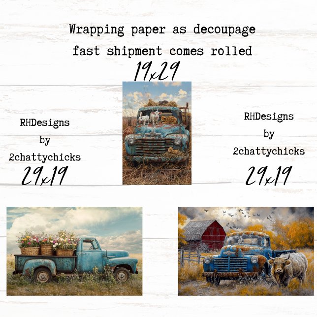 Papier d'emballage en découpage de camions de ferm (Créateur téléchargé)