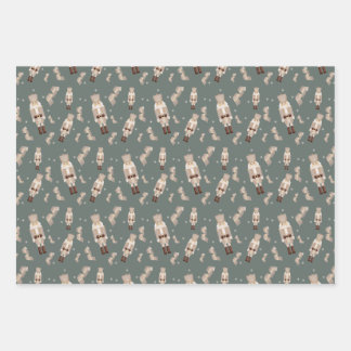 Papier d'emballage en or noisette de Noël