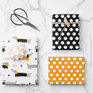 Papier d'emballage ensemble de dachshunds en pulls