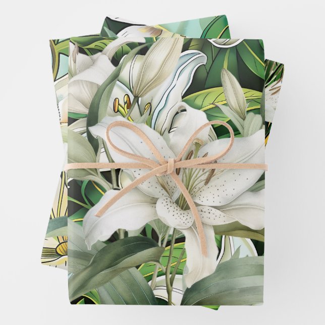Papier d'emballage Fleurs de Lys (En situation)