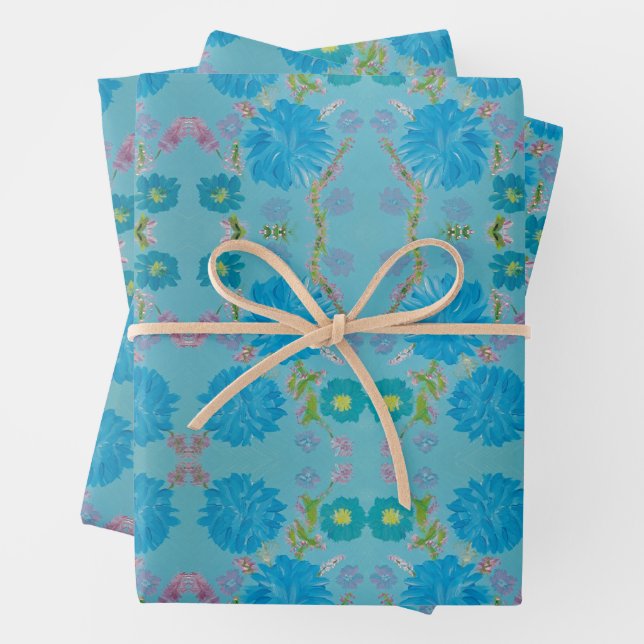Papier d'emballage floral Bluebells en fleurs (En situation)