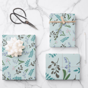 Papier d'emballage floral bois enchanté