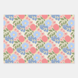 Papier d'emballage floral dessiné à la main