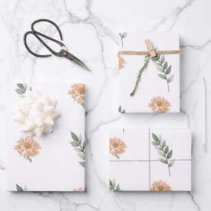 Papier d'emballage floral élégant – Fleur de pêche