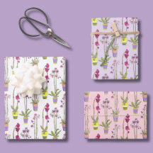 Papier d'emballage floral fantaisiste Orchidées vi