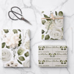 Papier d'emballage floral pour mariage Feuille pla<br><div class="desc">Félicitez un couple spécial avec ces feuilles de papier d'emballage floral aquarelle personnalisées adorables ! Parfait pour les mariages,  les anniversaires,  les enterrements de vie de jeune fille et les fêtes de fiançailles !</div>