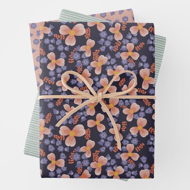 Papier d'emballage Floral Purple (En situation)