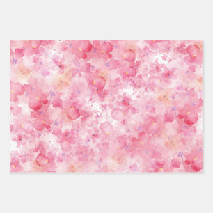 Papier d'emballage floral rose