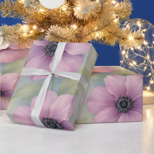 Papier d'emballage floral rose Papier cadeau éléga