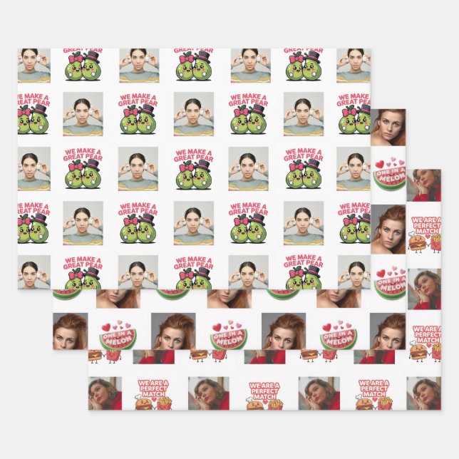 Papier d'emballage Food Pun Love (Lot)