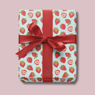 Papier d'emballage Fraise Menthe / Papier cadeau