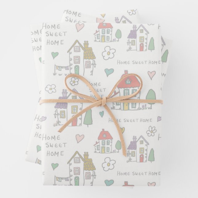 Papier d'emballage Home sweet home (En situation)