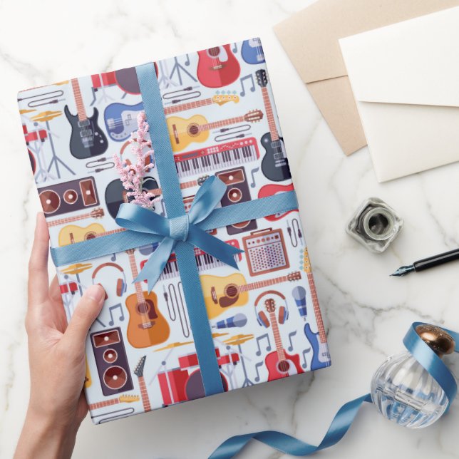 Papier d'emballage Instruments de musique, Cadeau  (Cadeaux)